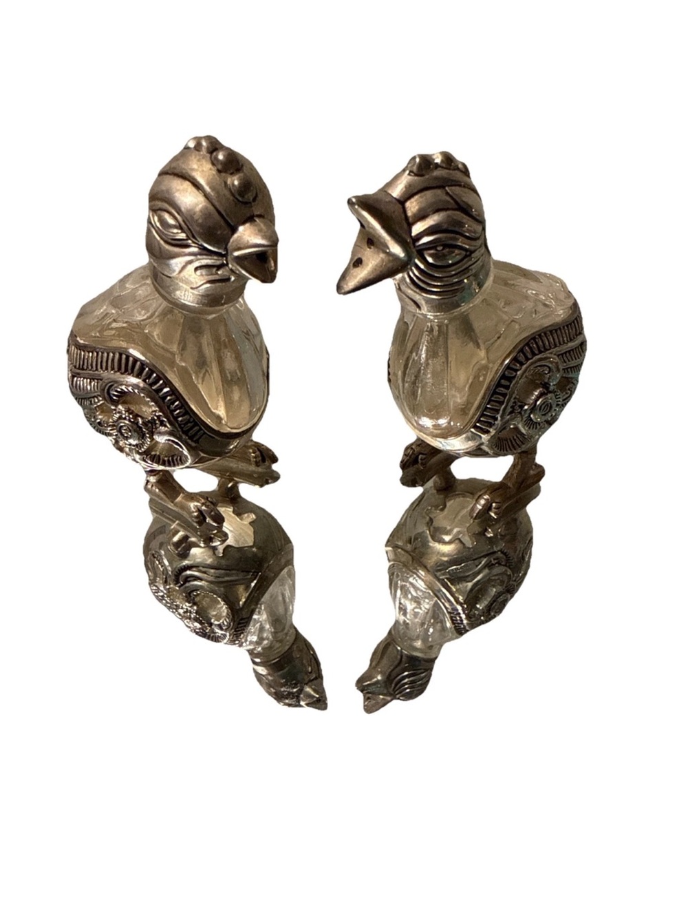 Godinger Silver-Tone Glass Bird Salt & Pepper Shakers - Clear and Silver